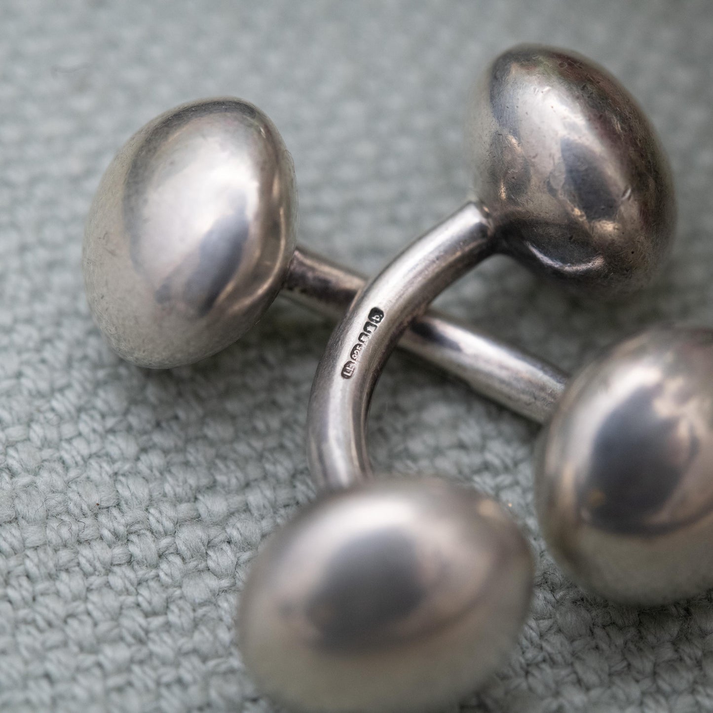 Vintage Links of London Sterling Silver Ball Cufflinks 2001 - Barbell Style | Ball and Bar Design | Designer Gift for Him