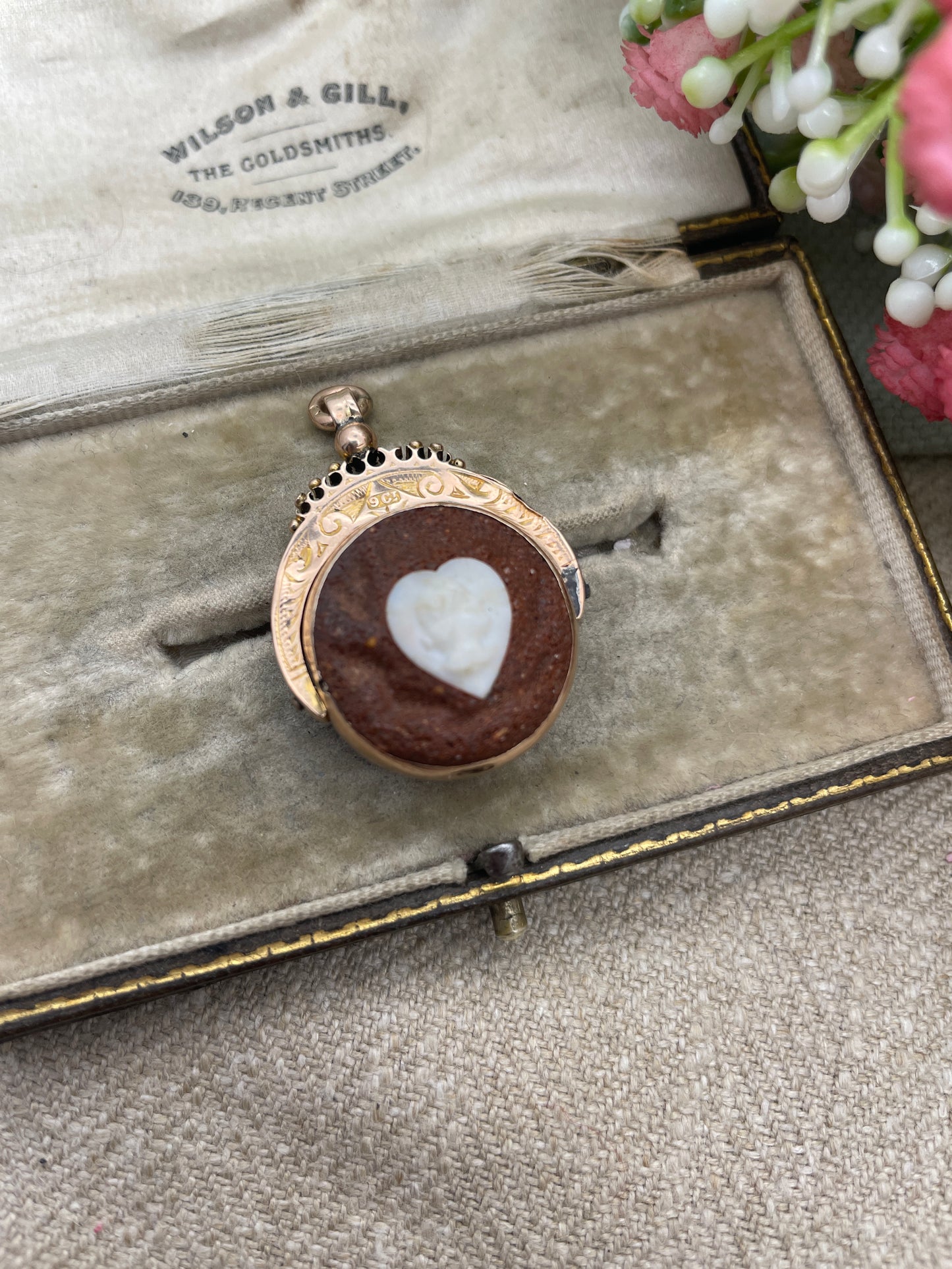 Antique 9ct Gold Spinner Fob Pendant
