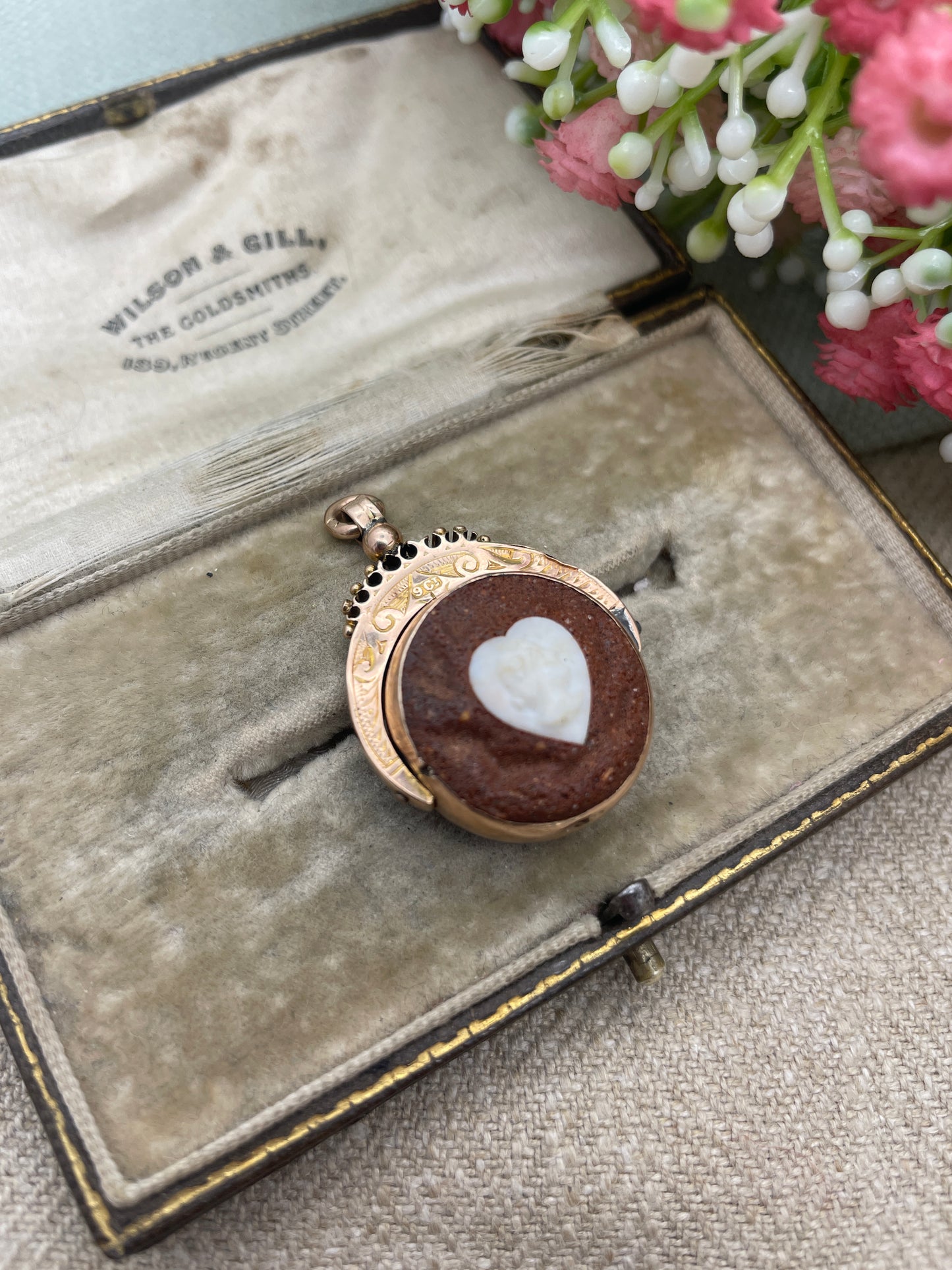 Antique 9ct Gold Spinner Fob Pendant