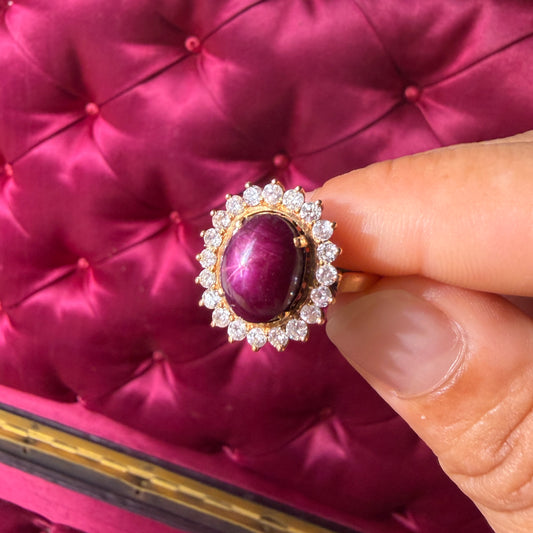 18ct Gold Star Ruby and Diamond Ring