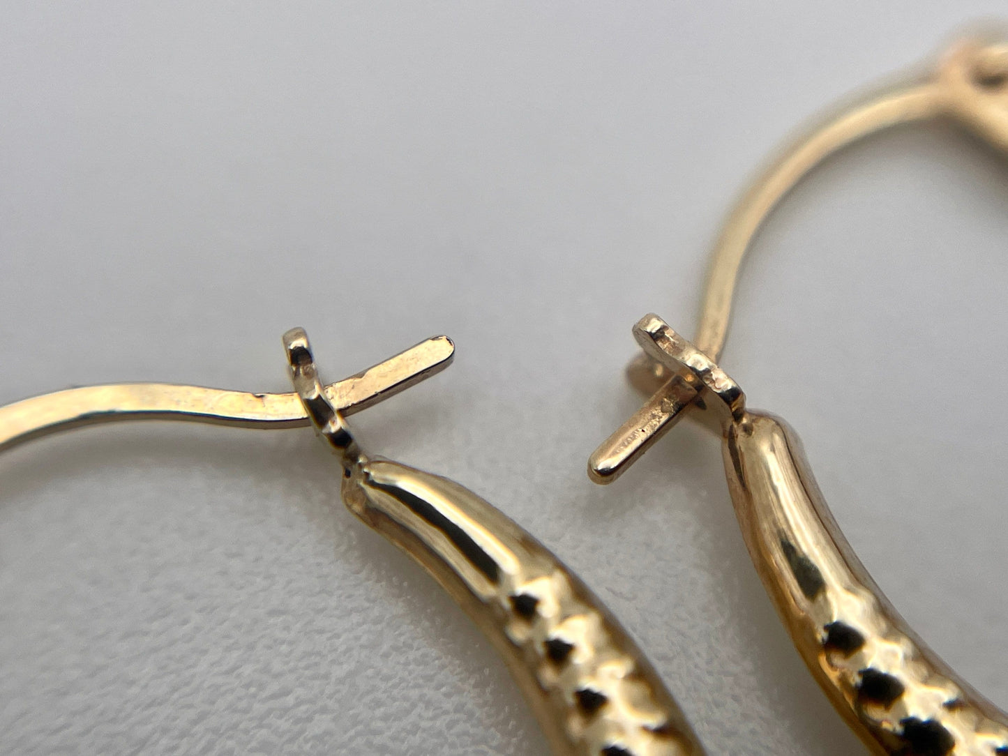 Vintage 9ct Gold Creole Hoop Earrings with Textured Hoop