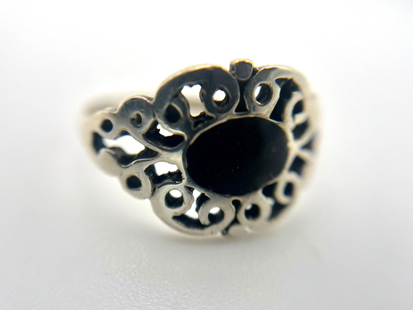 Vintage Silver and Onyx Signet Ring