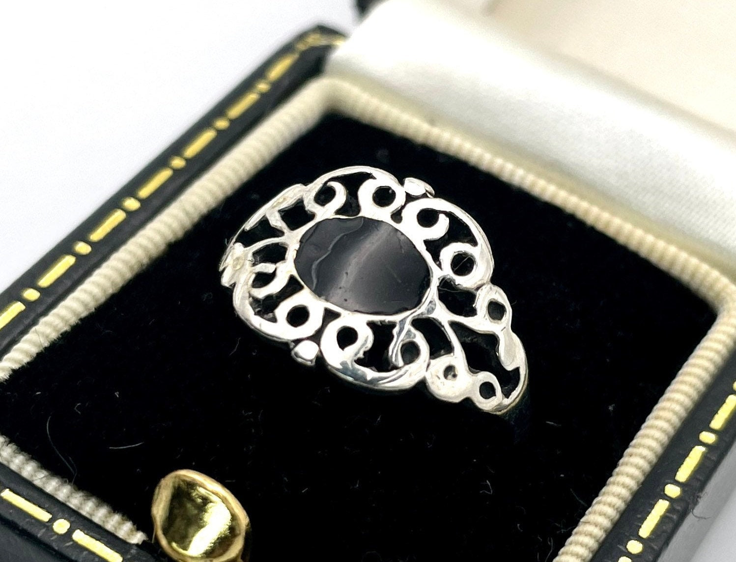 Vintage Silver and Onyx Signet Ring