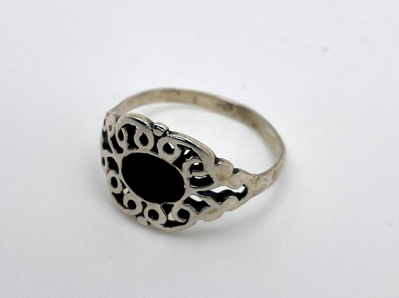 Vintage Silver and Onyx Signet Ring