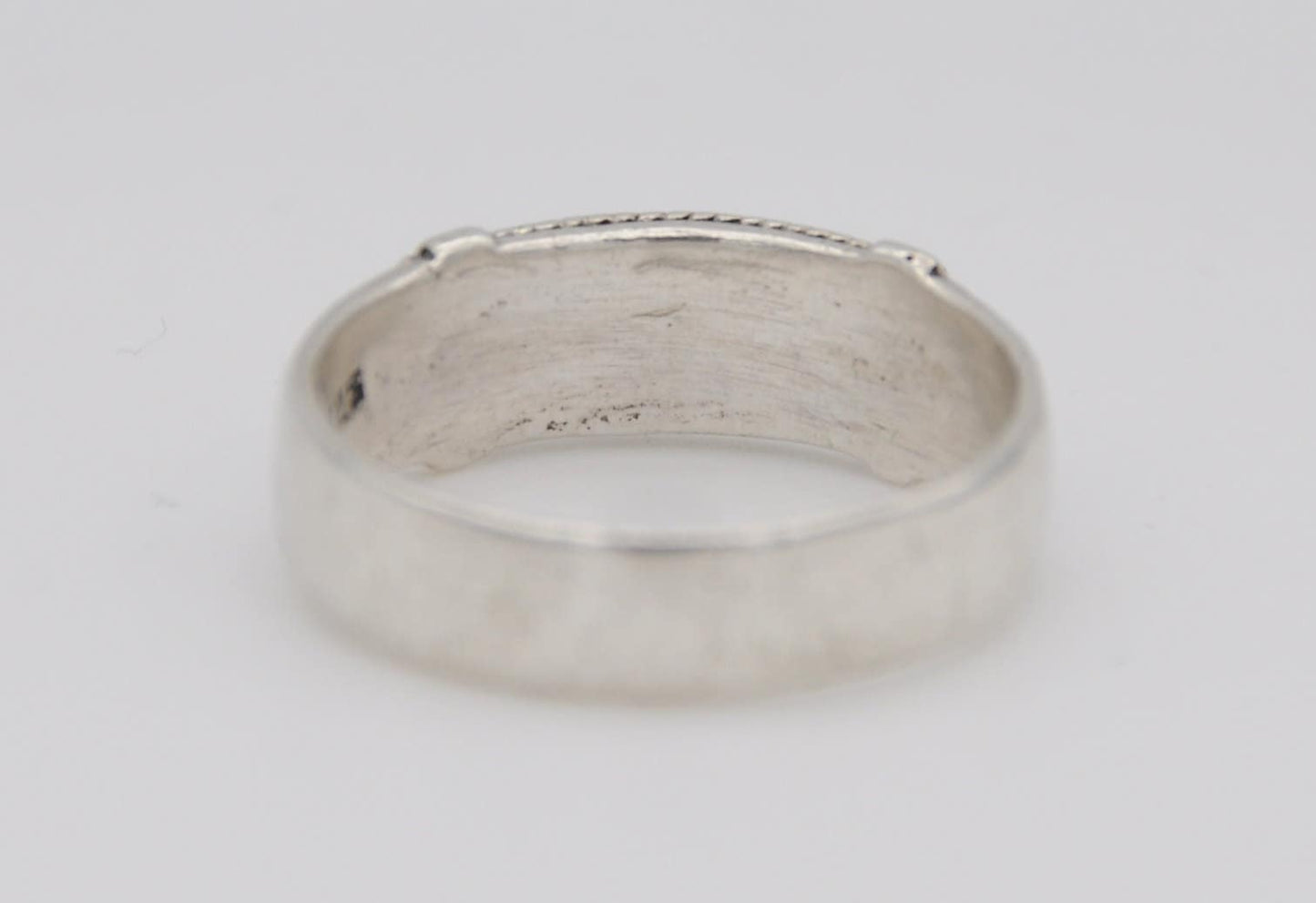 Vintage Silver Granulated Band Ring - 925 / Sterling Silver / Detailed / Brutalist / Modernist / Minimalist / UK Size - T / US Size - 9 3/4