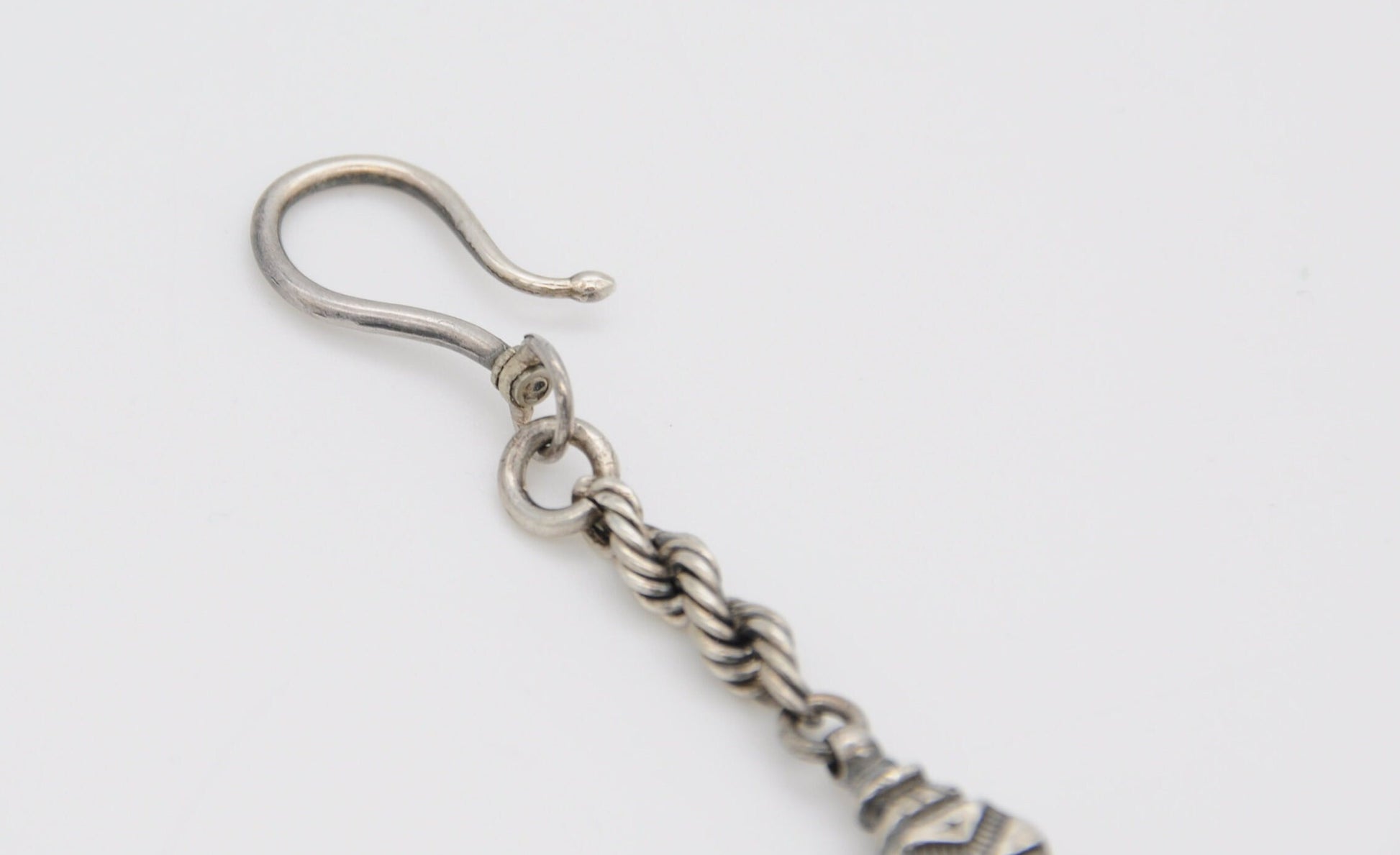 Victorian Sterling Silver Albertina Chain - Antique / Bracelet / 925 / Swirling / Patterned / Detailed