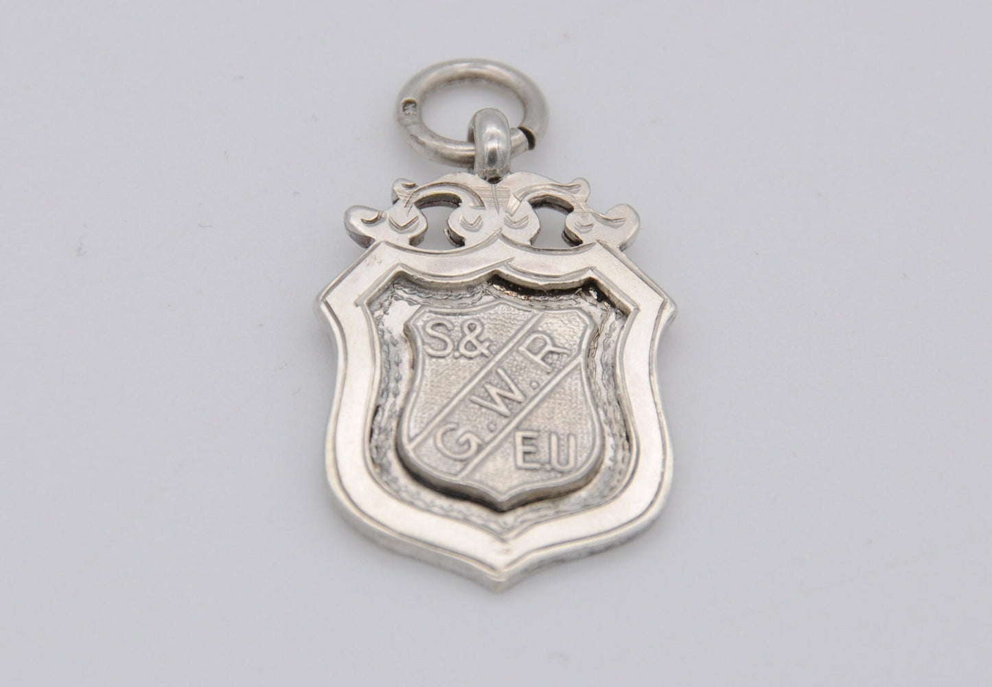 Vintage Sterling Silver Musical Festival Fob - GWR - S & E.U / Silver Shield Fob / Pocket Watch Fob / Medal / 1935 / 1936 / Hallmark