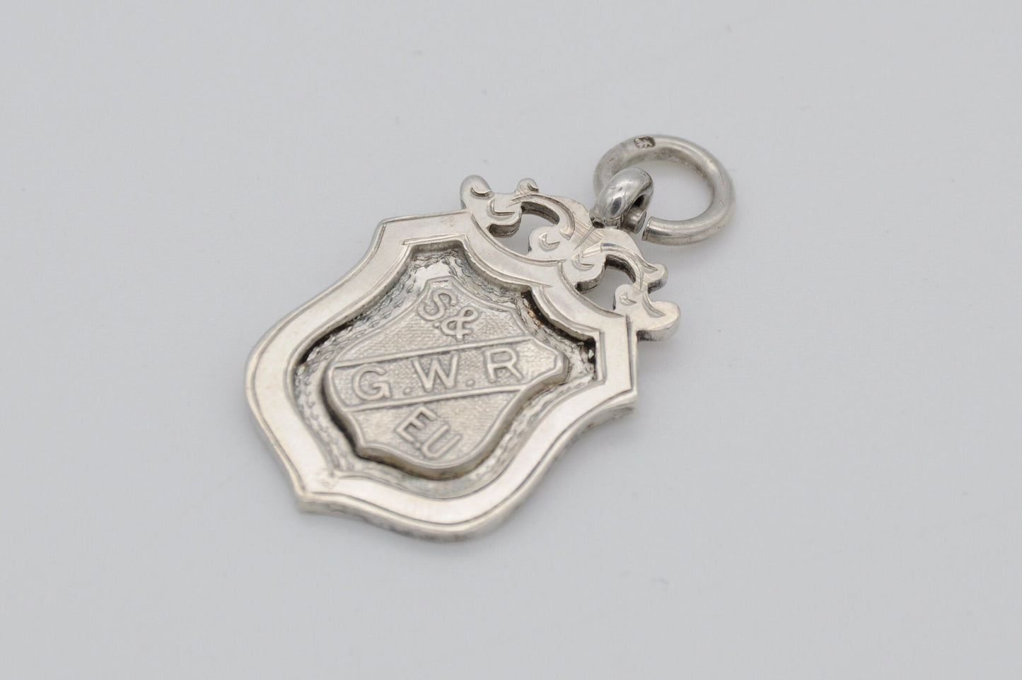 Vintage Sterling Silver Musical Festival Fob - GWR - S & E.U / Silver Shield Fob / Pocket Watch Fob / Medal / 1935 / 1936 / Hallmark