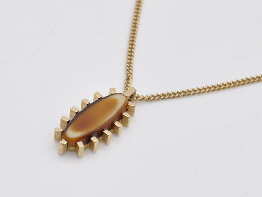 Vintage Sarah Coventry Gold Tone and Orange Stone Necklace - Branded Mid-Century Necklace / Signed / Sarah Cov / UK