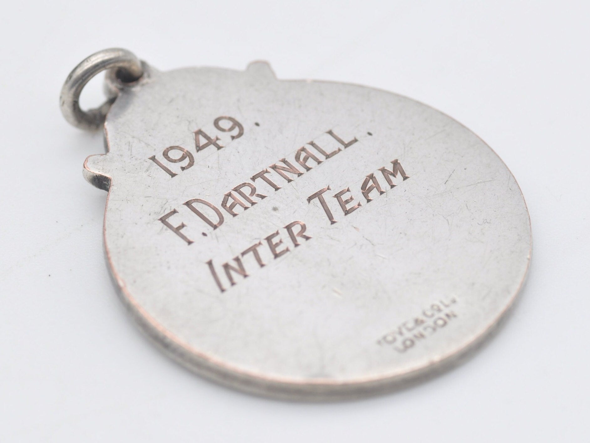 Vintage Silver Plated Swimming Fob - Hackney School Swimming Association / Pocket Watch Fob / Sporting Fob / Detailed / Medal / 1949