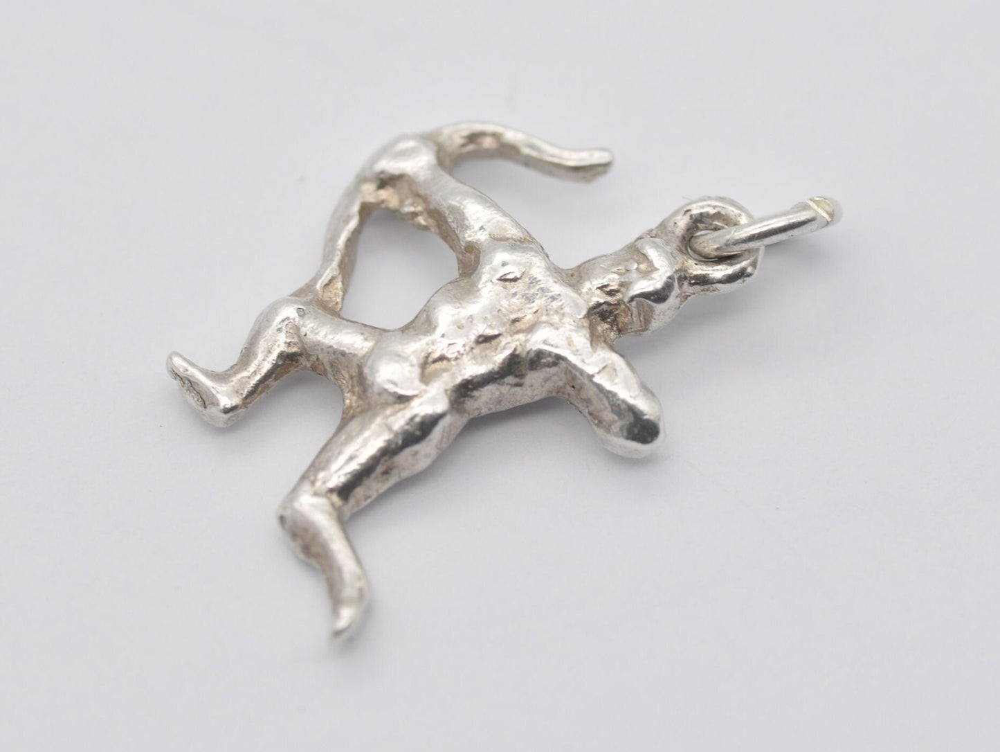 Vintage Silver Archer Charm / Pendant - Bow and Arrow / Warrior / Fighter / Mythological / Charm Bracelet