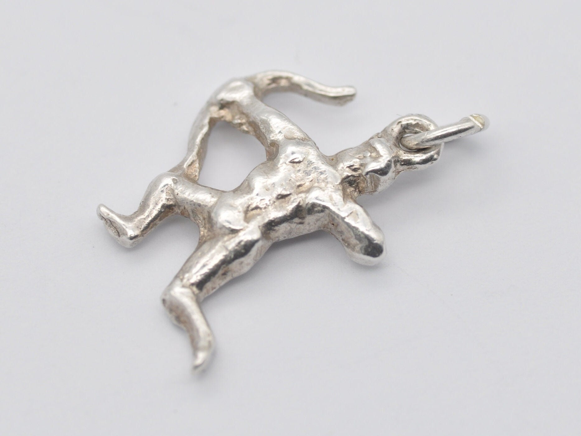 Vintage Silver Archer Charm / Pendant - Bow and Arrow / Warrior / Fighter / Mythological / Charm Bracelet
