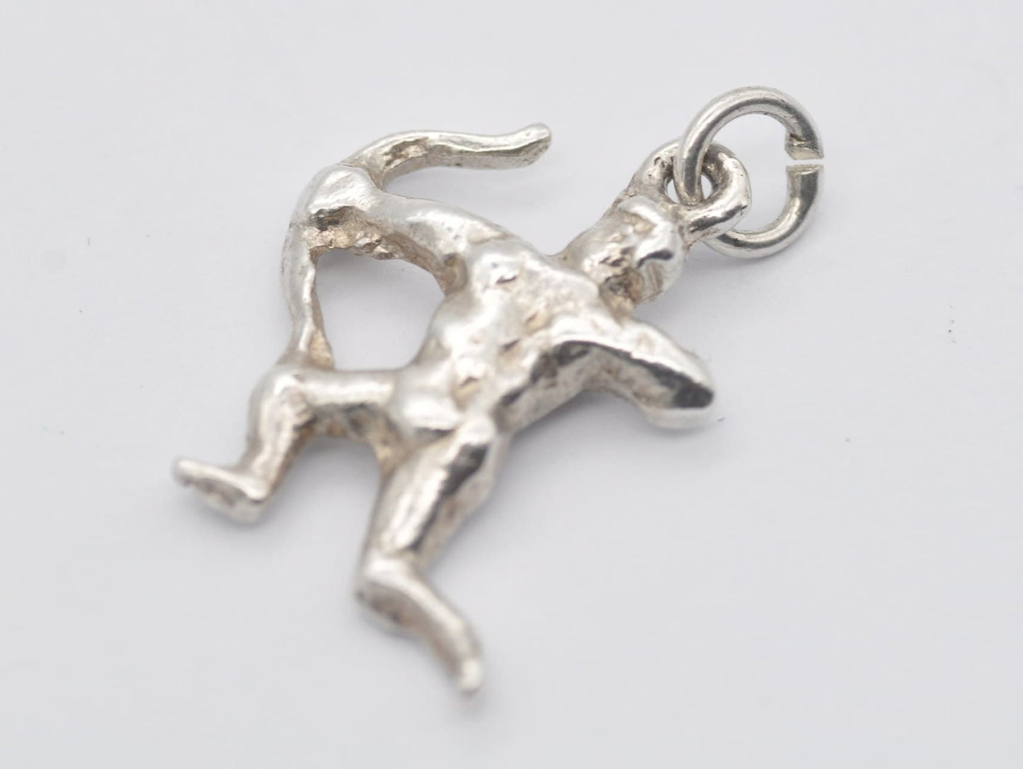 Vintage Silver Archer Charm / Pendant - Bow and Arrow / Warrior / Fighter / Mythological / Charm Bracelet