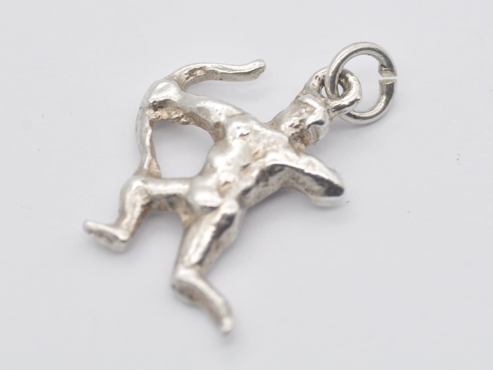 Vintage Silver Archer Charm / Pendant - Bow and Arrow / Warrior / Fighter / Mythological / Charm Bracelet