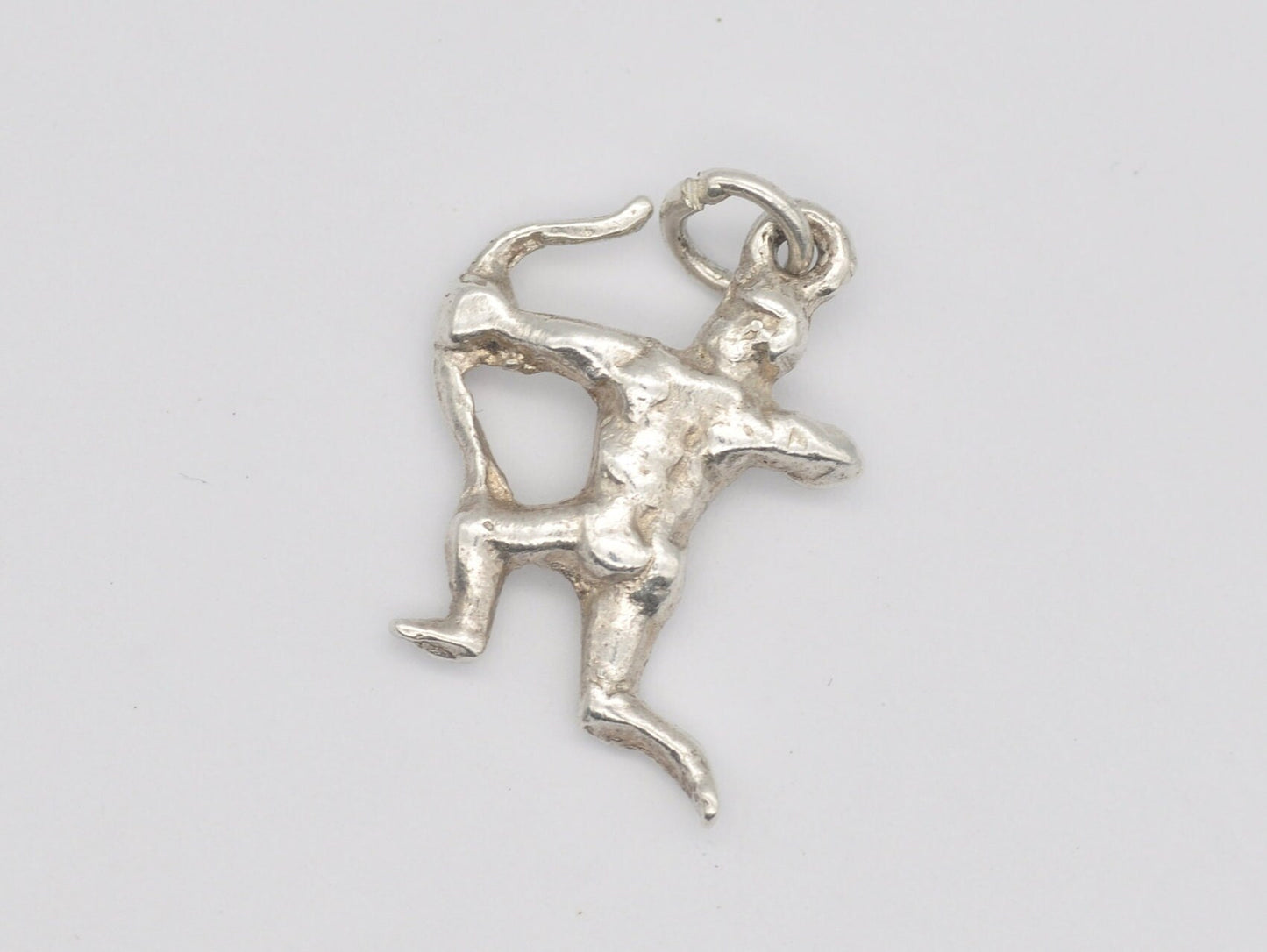 Vintage Silver Archer Charm / Pendant - Bow and Arrow / Warrior / Fighter / Mythological / Charm Bracelet