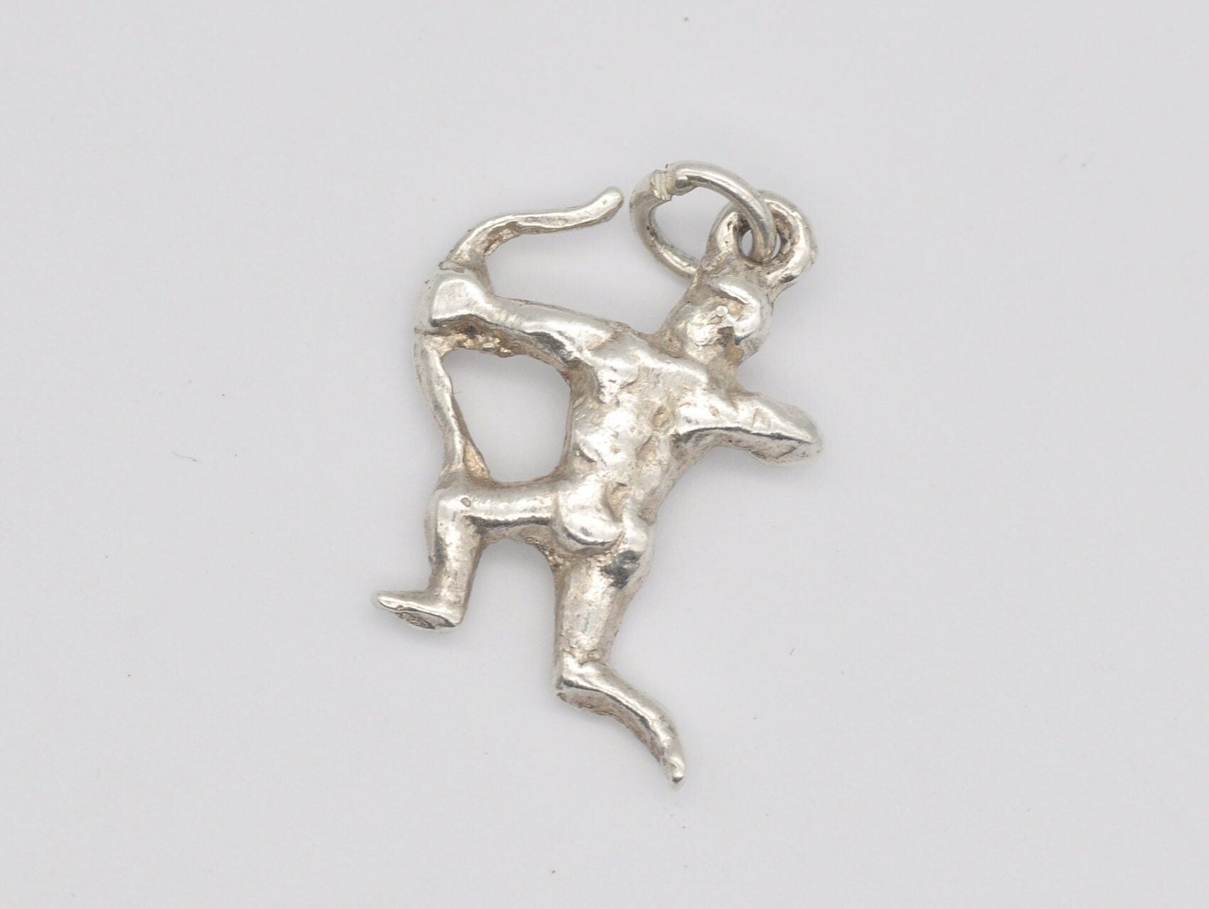 Vintage Silver Archer Charm / Pendant - Bow and Arrow / Warrior / Fighter / Mythological / Charm Bracelet