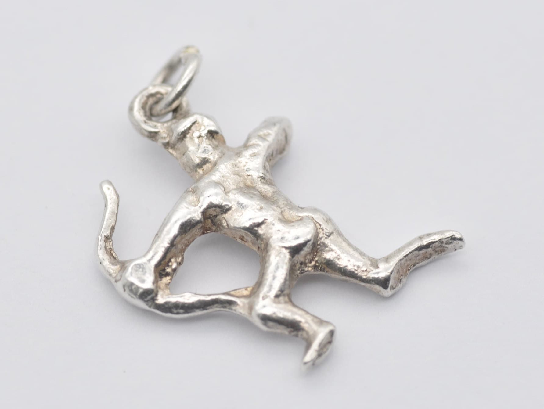 Vintage Silver Archer Charm / Pendant - Bow and Arrow / Warrior / Fighter / Mythological / Charm Bracelet