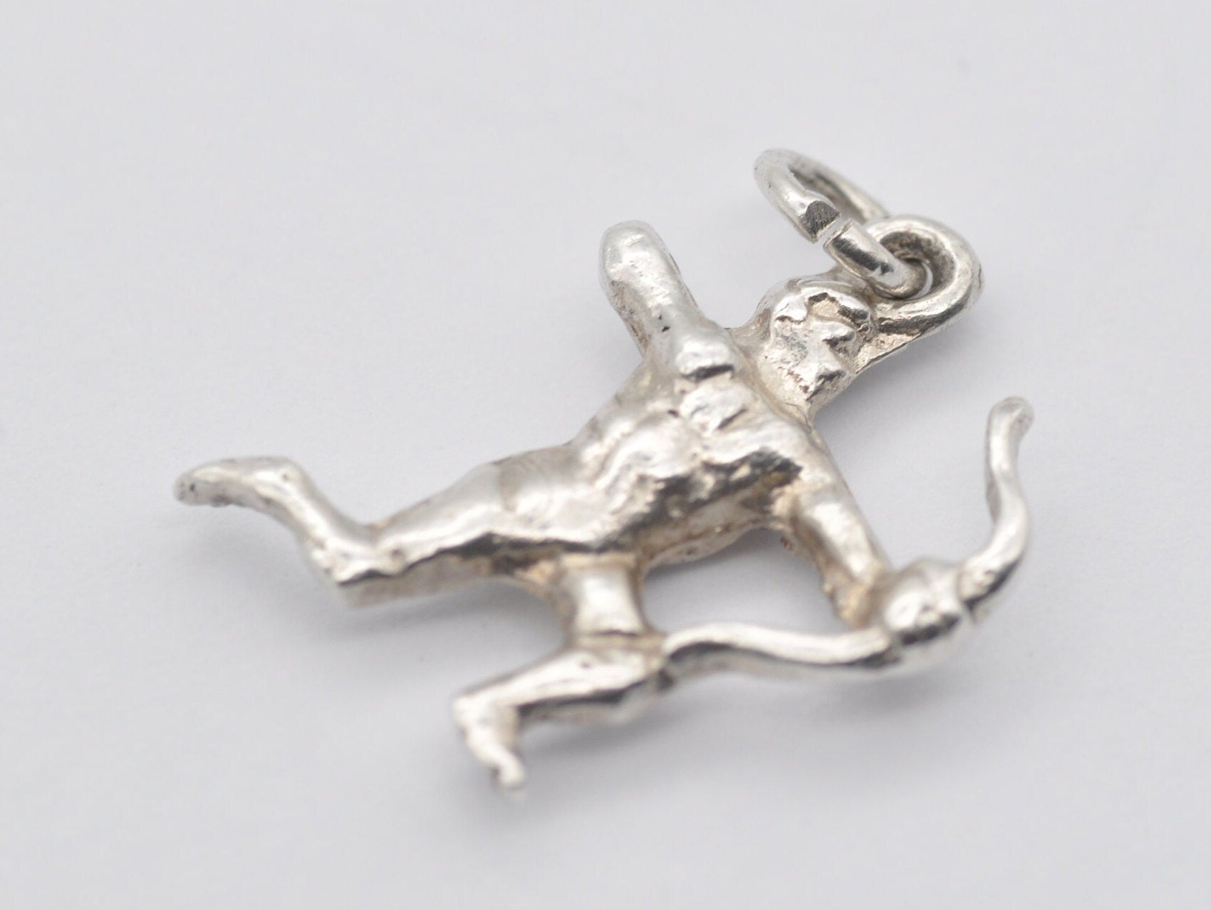 Vintage Silver Archer Charm / Pendant - Bow and Arrow / Warrior / Fighter / Mythological / Charm Bracelet