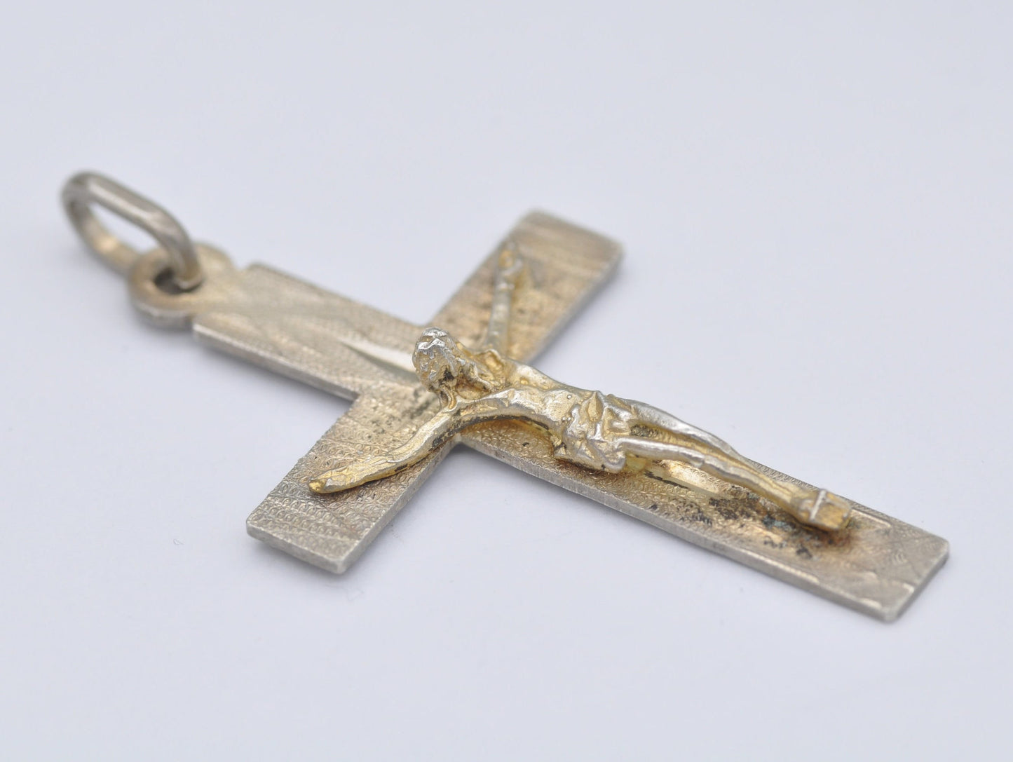 Vintage Silver Tone Jesus on the Cross Pendant