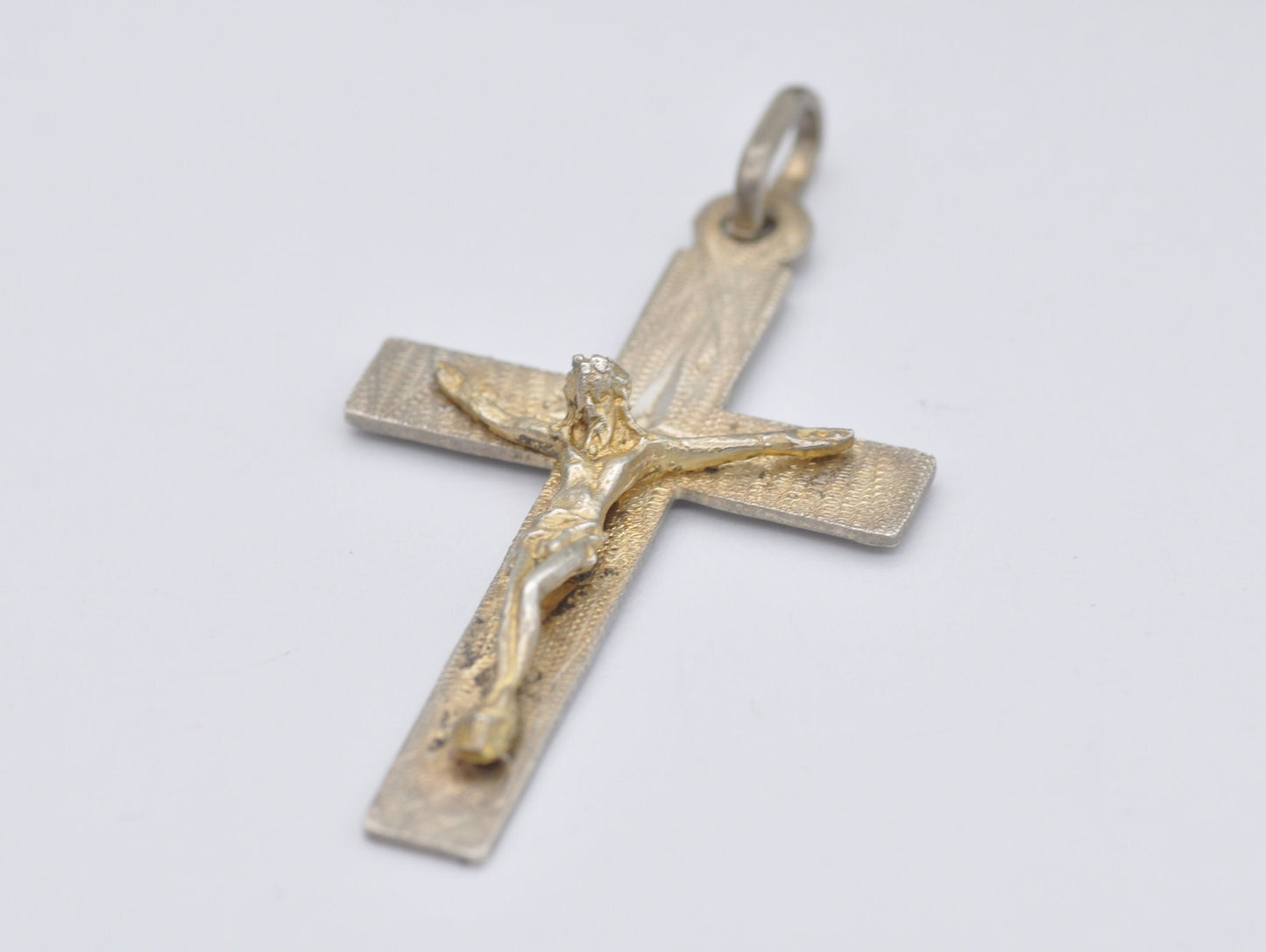 Vintage Silver Tone Jesus on the Cross Pendant