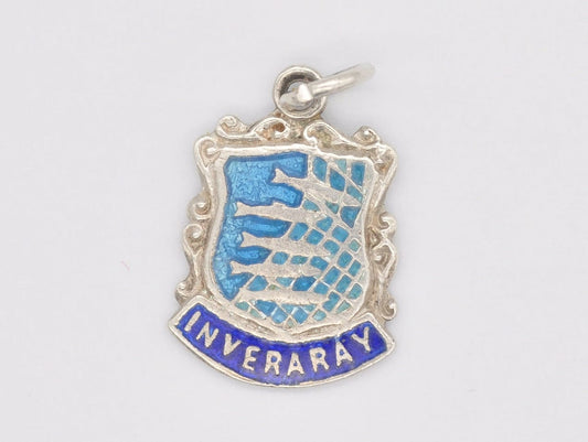 Vintage Sterling Silver Inveraray Enamel Souvenir Shield Charm / Pendant - Scotland / Scottish / Tourist / 925 / Charm Bracelet / Scrap Book