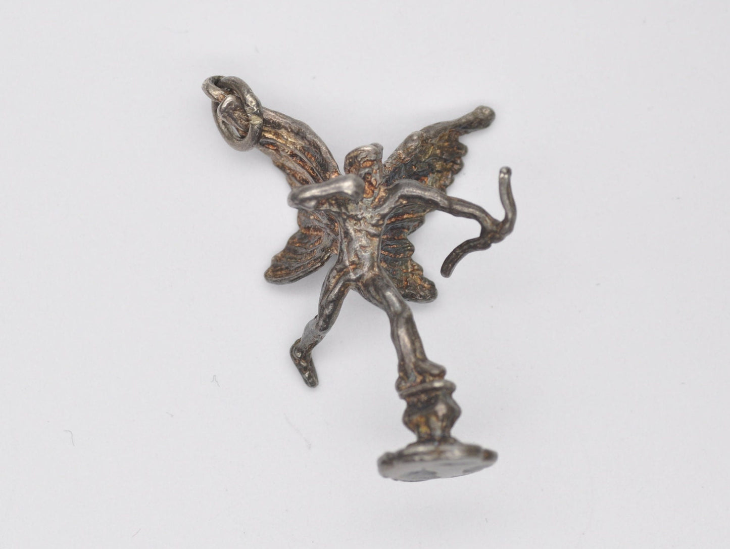 Vintage Sterling Silver Cupid on Stand Charm / Pendant