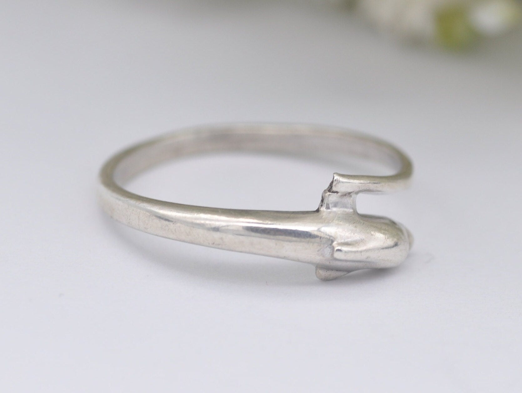 Sterling Silver Dolphin Ring - Animal / Sea / Nature / Hippie / Boho / Gift / UK Size - Q 1/2 / US Size - 8 1/4