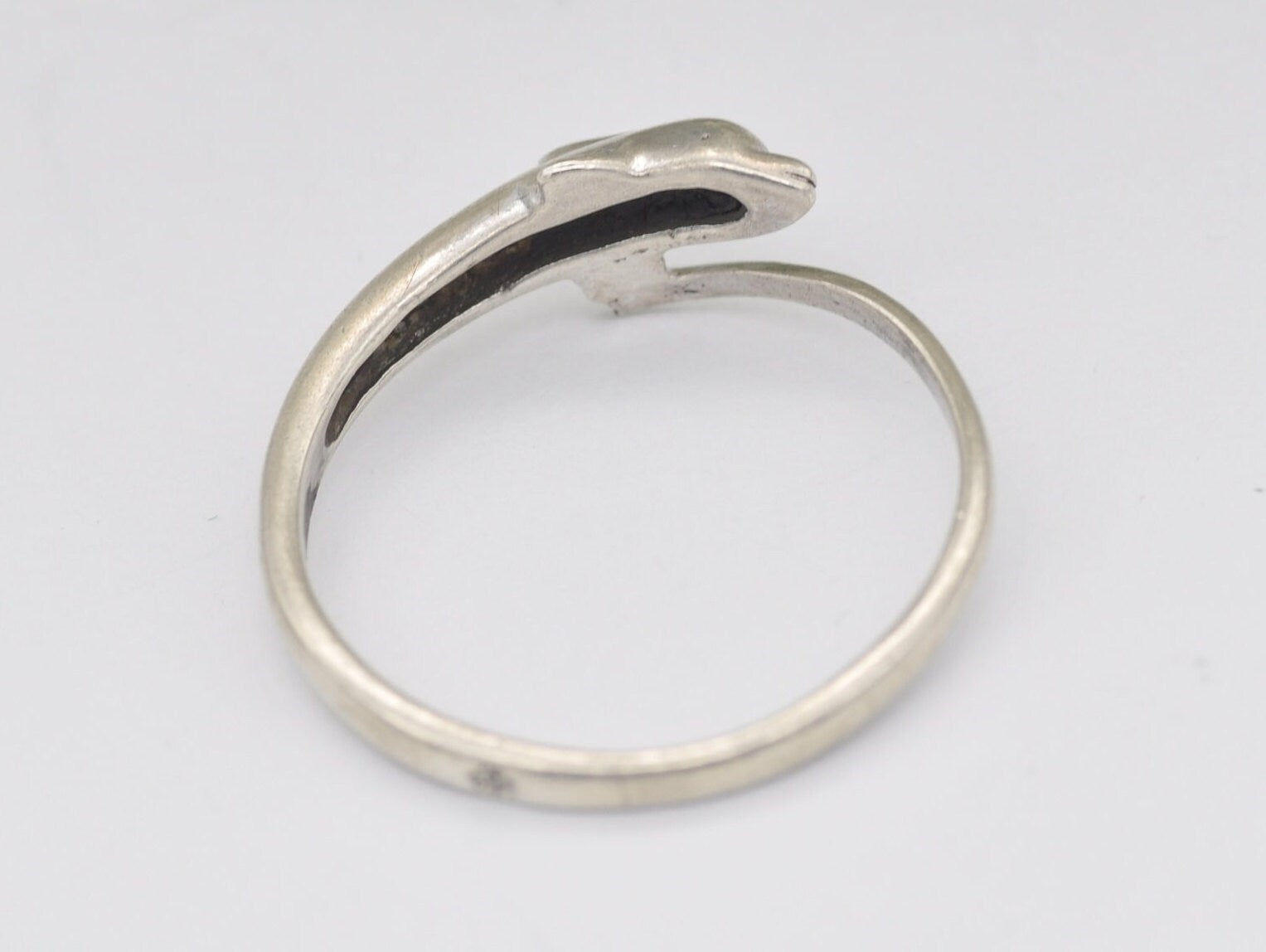 Sterling Silver Dolphin Ring - Animal / Sea / Nature / Hippie / Boho / Gift / UK Size - Q 1/2 / US Size - 8 1/4