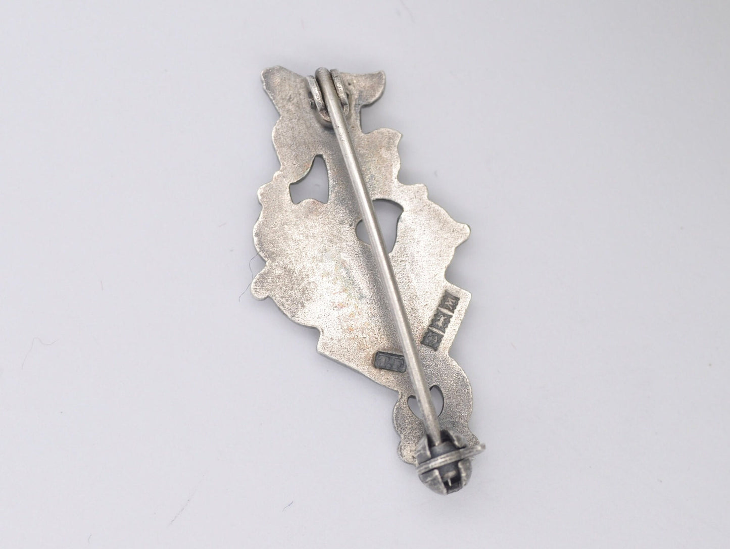 Vintage Sterling Silver 10 Year Service SPC Art Nouveau Style Brooch - Floral / Detailed / Interesting / 1986 / 1980s / 925