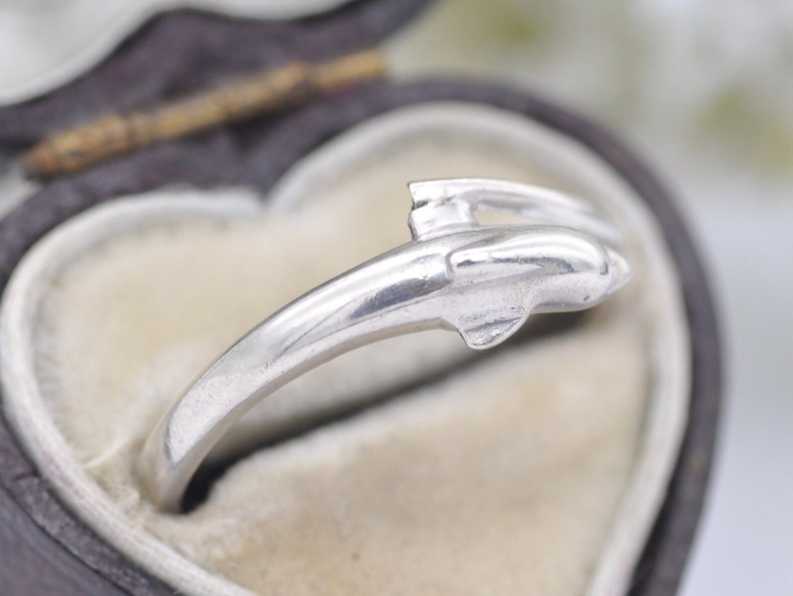 Sterling Silver Dolphin Ring - Animal / Sea / Nature / Hippie / Boho / Gift / UK Size - Q 1/2 / US Size - 8 1/4