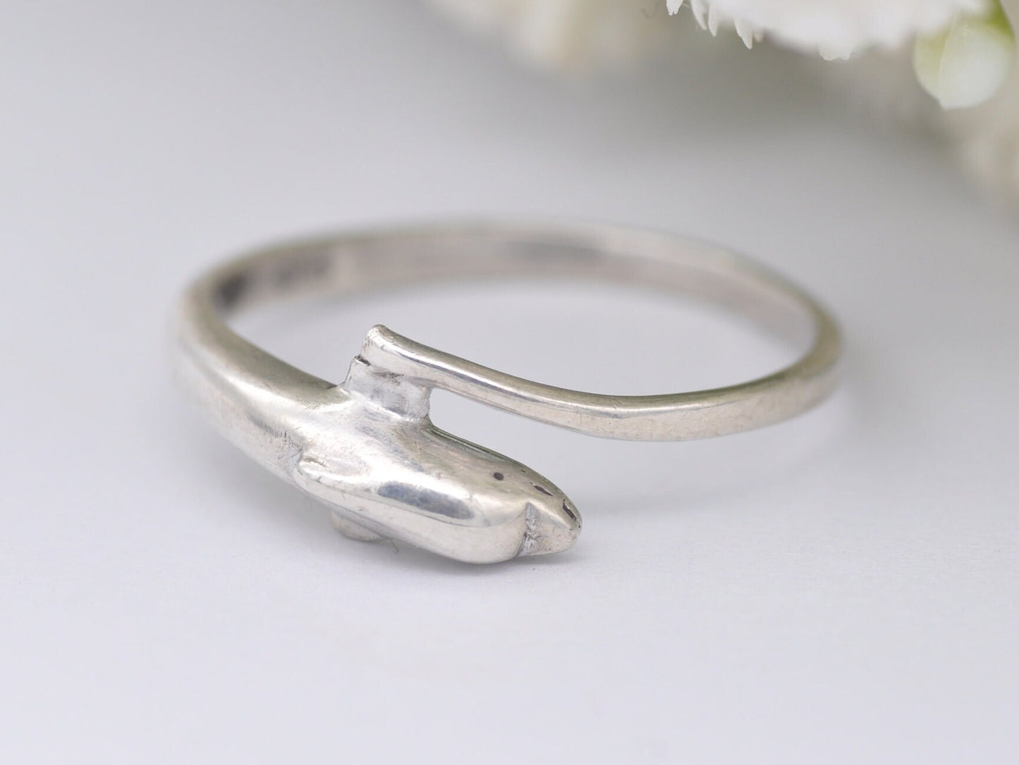 Sterling Silver Dolphin Ring - Animal / Sea / Nature / Hippie / Boho / Gift / UK Size - Q 1/2 / US Size - 8 1/4