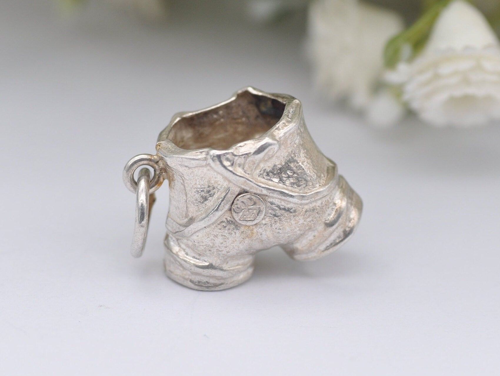 Vintage Silver Lederhosen Charm / Pendant - Shorts / German / Trousers / Germany / 800 / Charm Bracelet