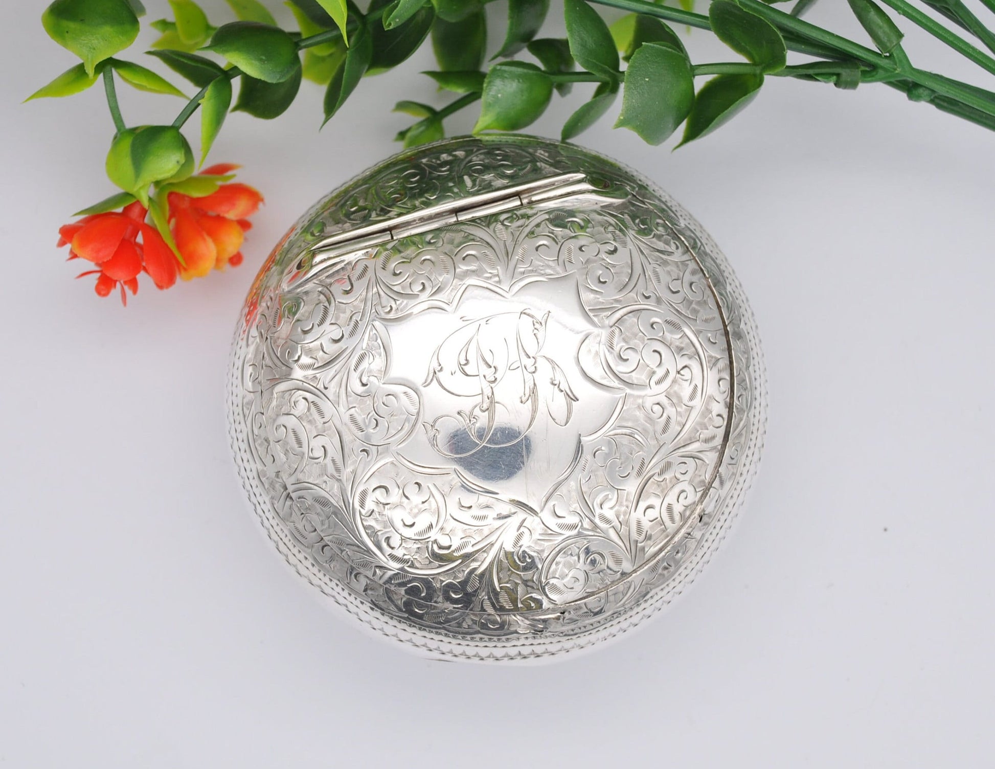 Antique Victorian Sterling Silver Trinket Box