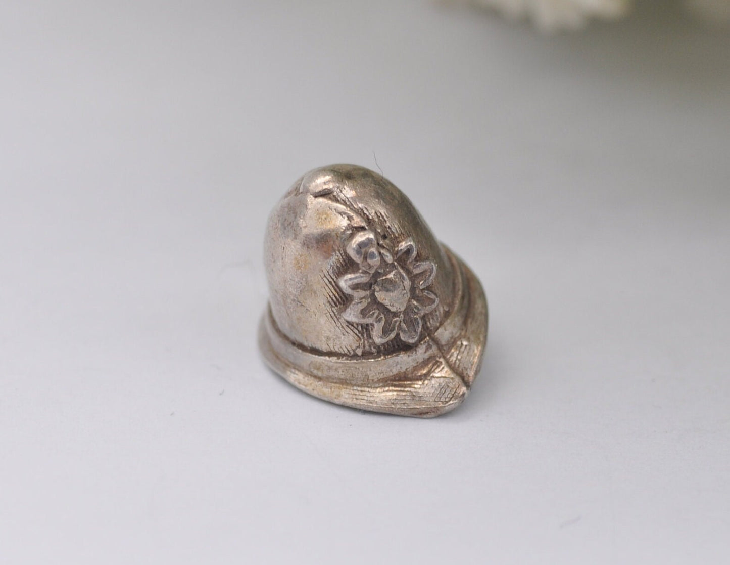 Vintage Sterling Silver Police Helmet Charm / Pendant
