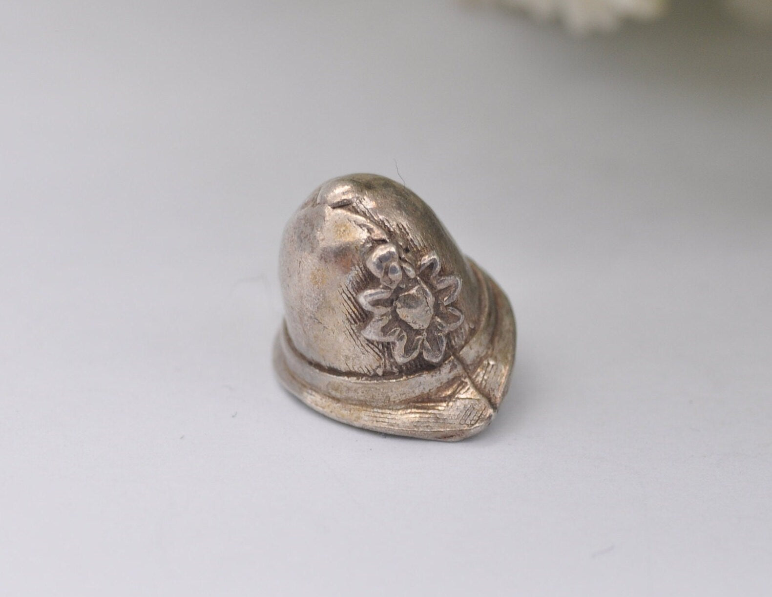 Vintage Sterling Silver Police Helmet Charm / Pendant