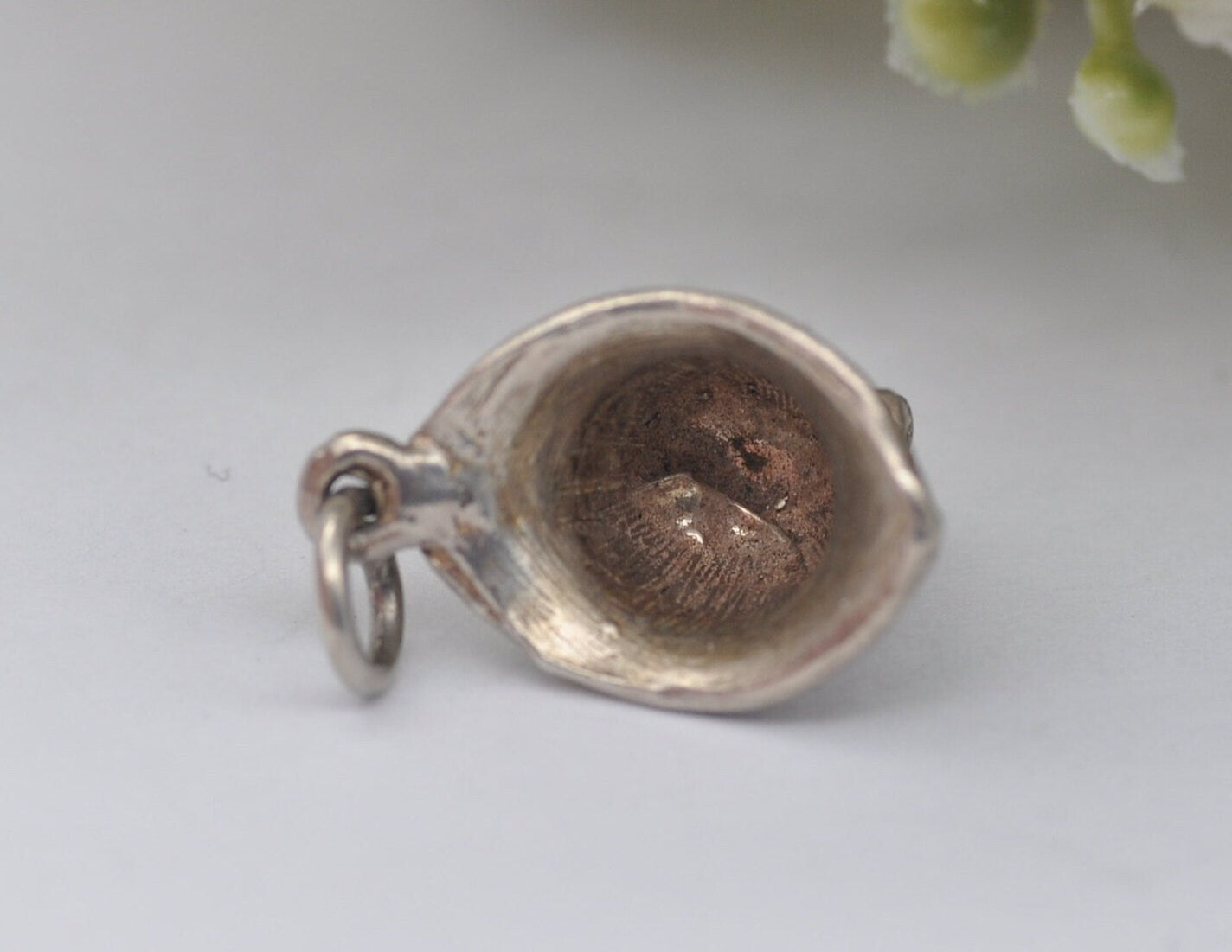 Vintage Sterling Silver Police Helmet Charm / Pendant