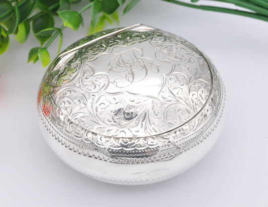 Antique Victorian Sterling Silver Trinket Box