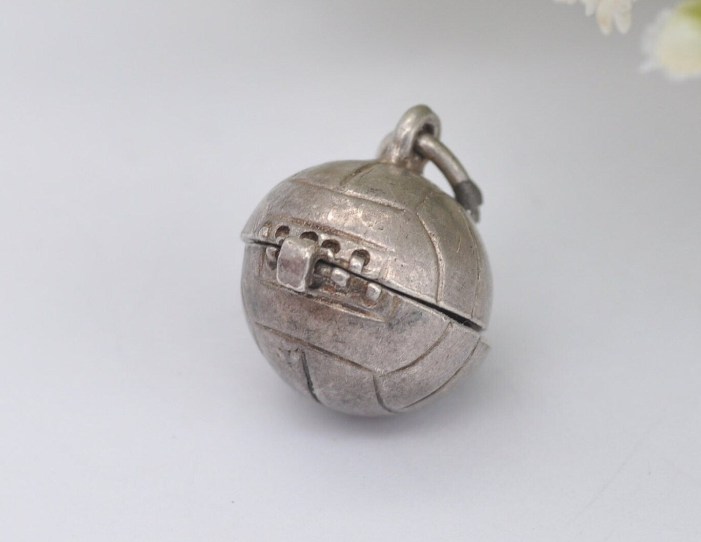 Vintage Sterling Silver Opening NUVO Football Charm / Pendant