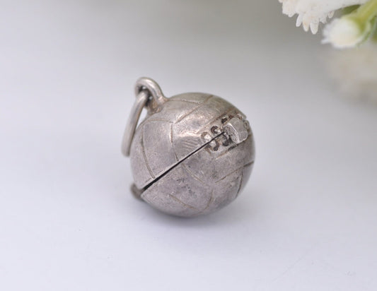 Vintage Sterling Silver Opening NUVO Football Charm / Pendant