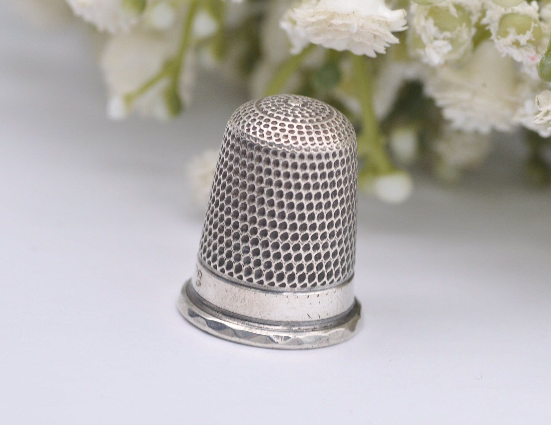 Antique James Swann and Son Thimble - JS&S | 1926 | Sewing | Birmingham | Detailed | Silverware | Collection