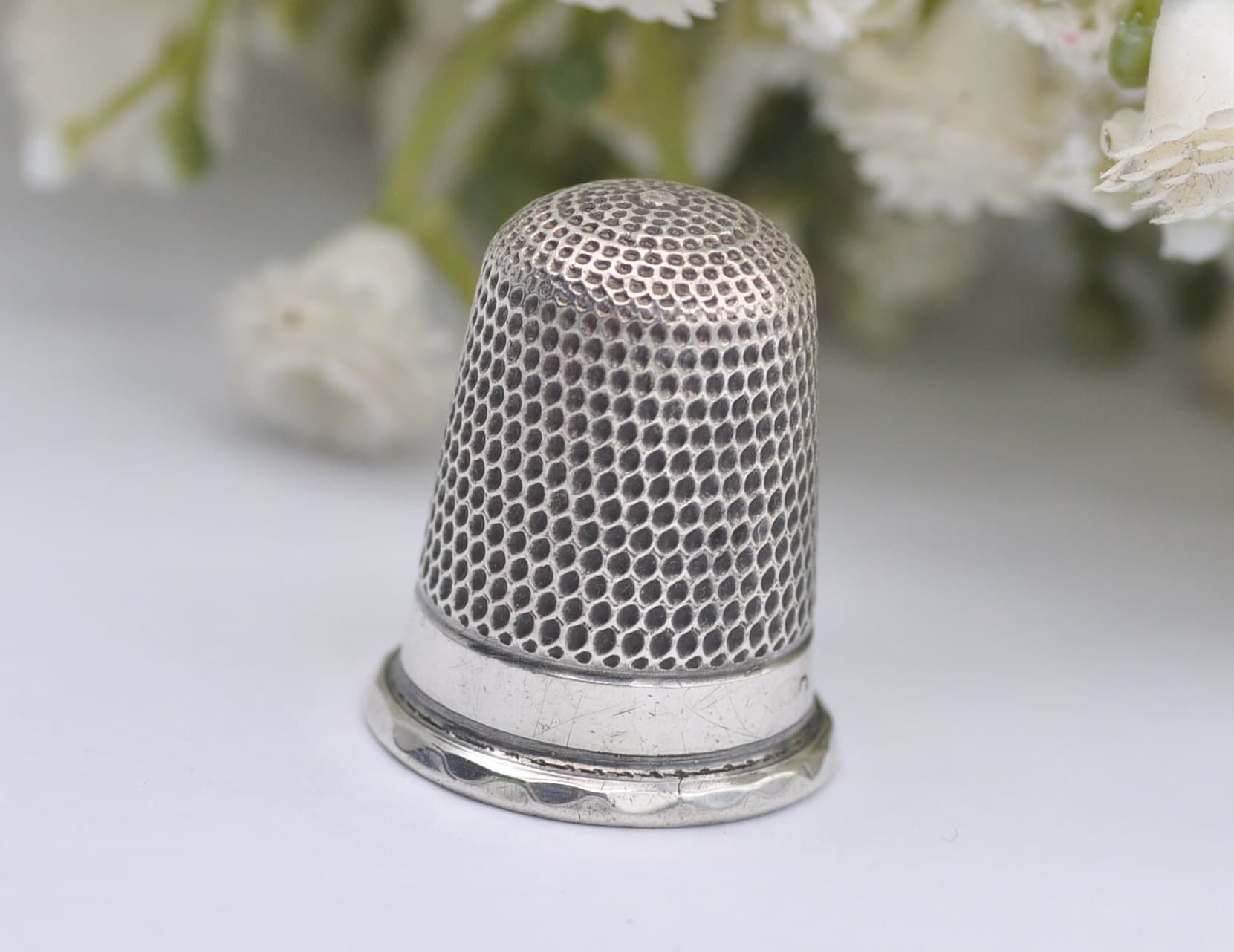 Antique James Swann and Son Thimble - JS&S | 1926 | Sewing | Birmingham | Detailed | Silverware | Collection
