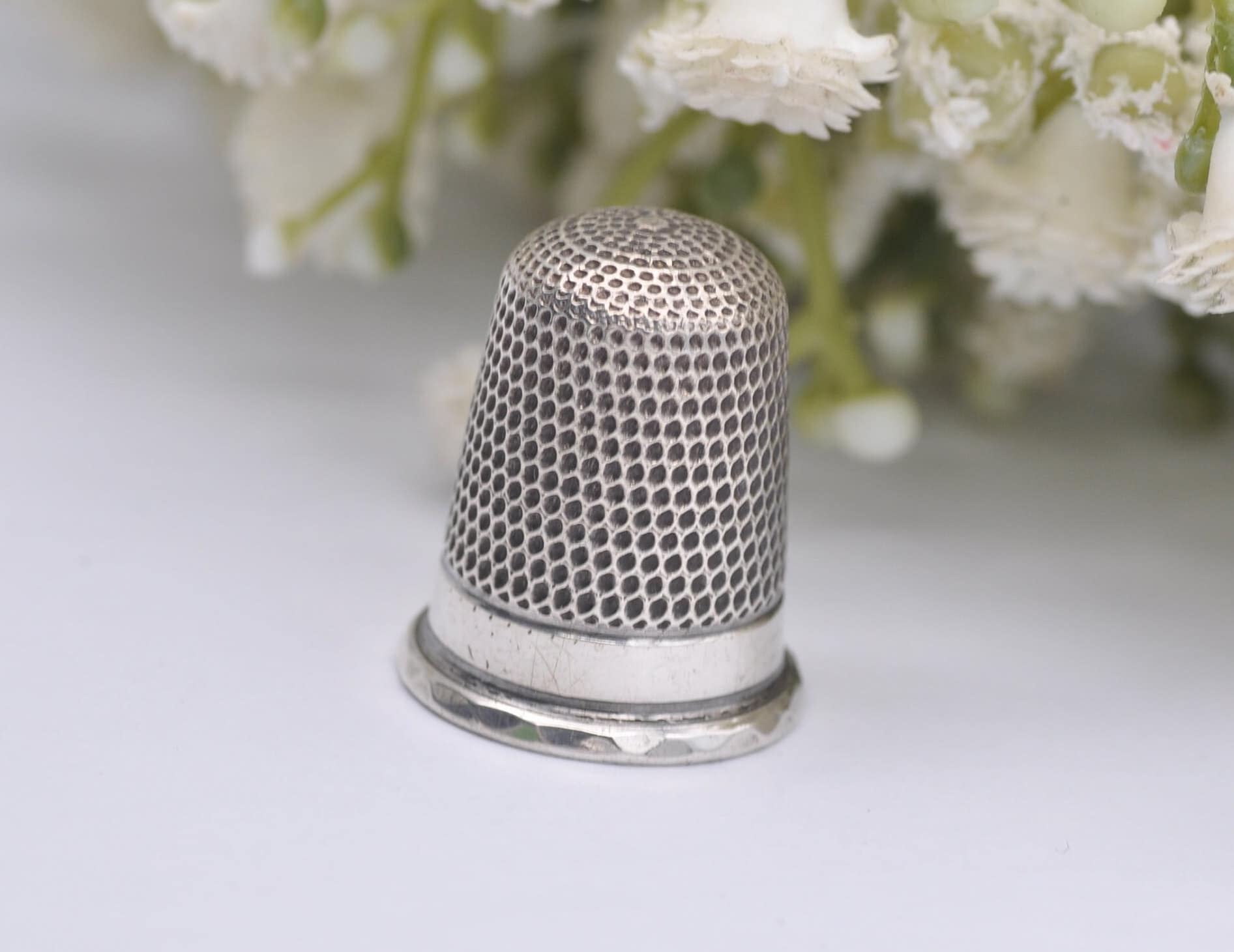 Antique James Swann and Son Thimble - JS&S | 1926 | Sewing | Birmingham | Detailed | Silverware | Collection