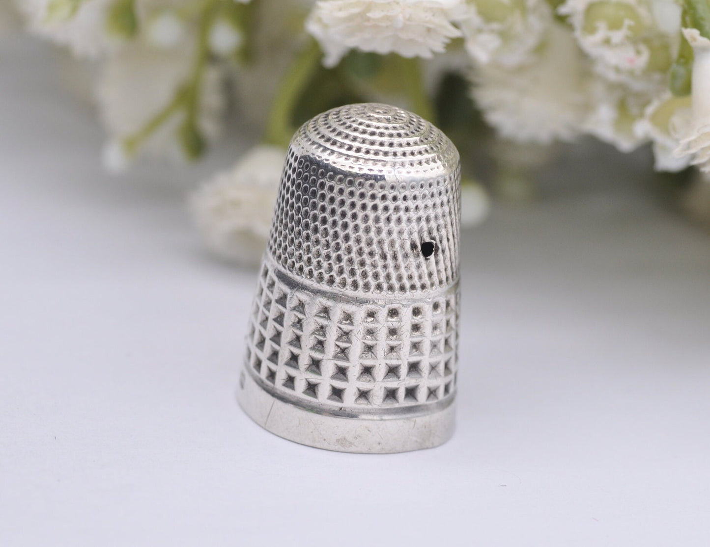 Antique James Fenton Thimble - 1897 | J.F | 11 | Sewing | Accessory | Crafts | Detailed | Patterned | Silverware | Collectable | Collection
