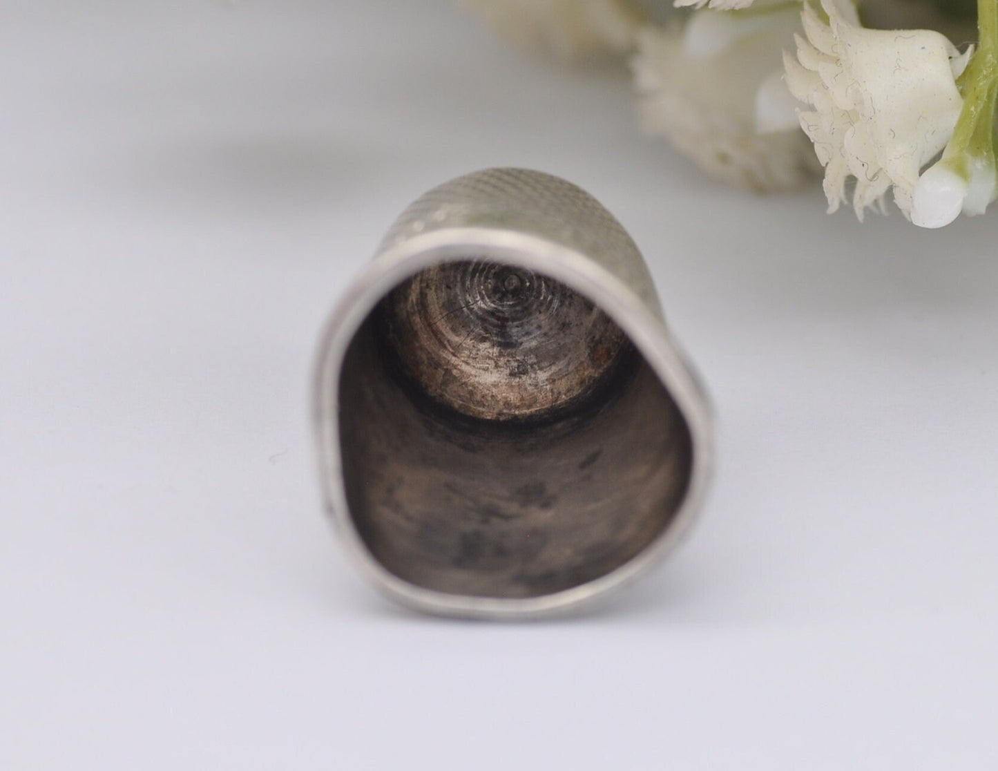 Antique HG&S Foliate Thimble - Henry Griffith and Sons Ltd | Floral | Sewing | Detailed | Patterned | Sterling Silver