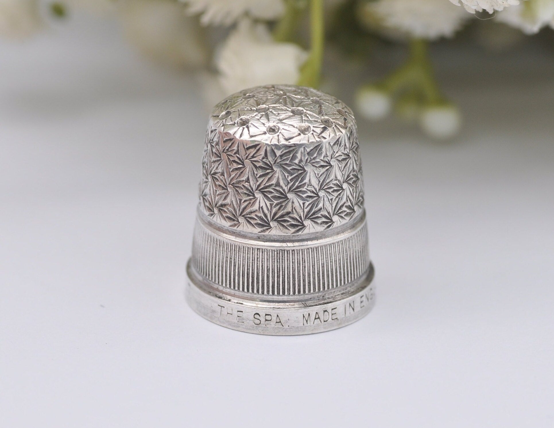 Vintage HG&S G Crown R Thimble - Henry Griffith and Sons Ltd | Royal | The Spa | Sewing | Detailed | Patterned | Sterling Silver