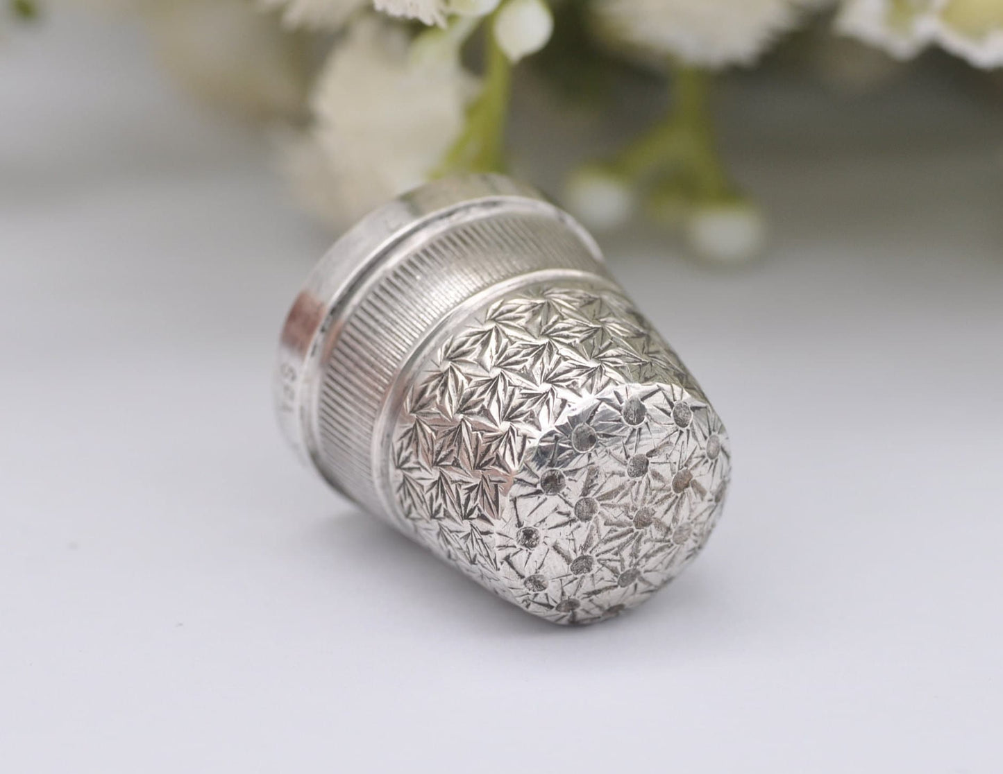 Vintage HG&S G Crown R Thimble - Henry Griffith and Sons Ltd | Royal | The Spa | Sewing | Detailed | Patterned | Sterling Silver