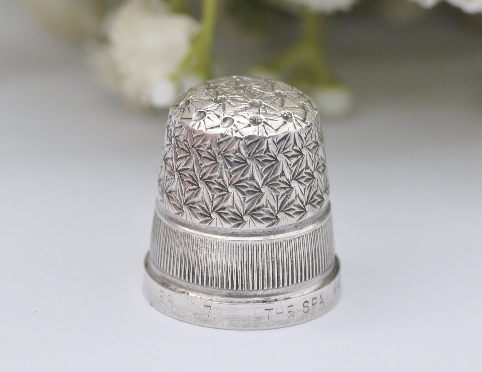 Vintage HG&S G Crown R Thimble - Henry Griffith and Sons Ltd | Royal | The Spa | Sewing | Detailed | Patterned | Sterling Silver