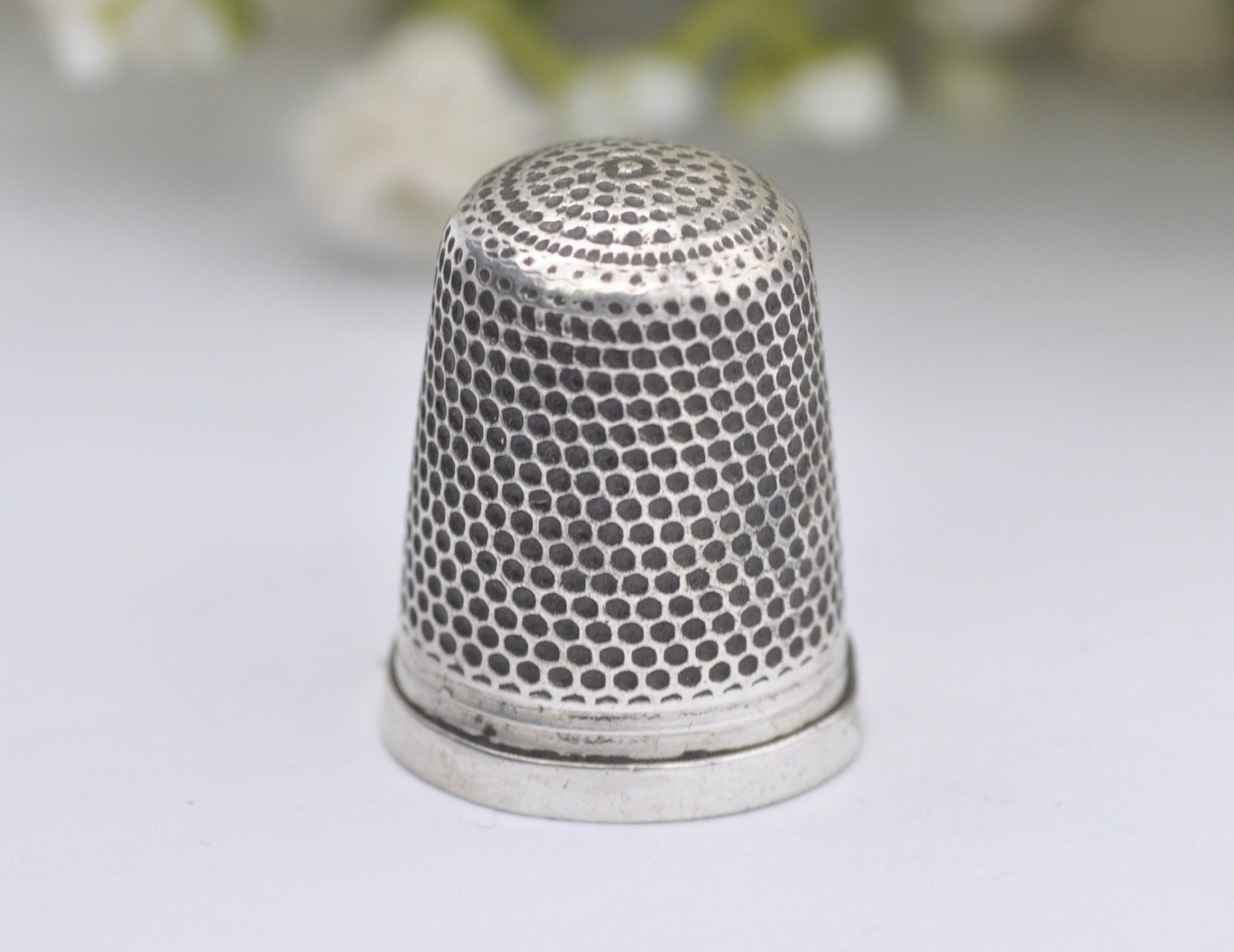Antique Charles Horner Thimble - C.H | Chester | 7 | Sewing | Detailed | Sterling Silver | Silverware | Collectable | Collection