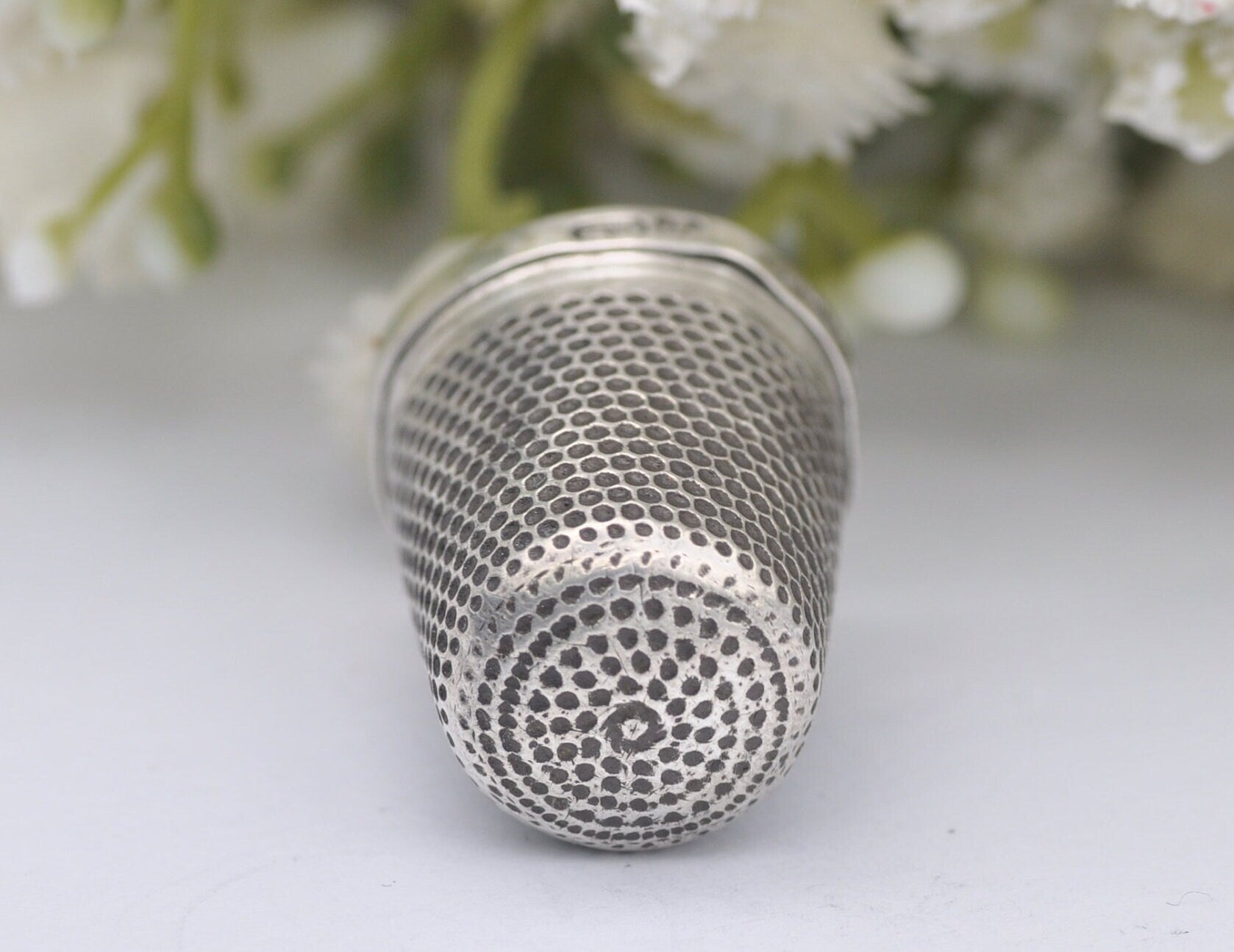 Antique Charles Horner Thimble - C.H | Chester | 7 | Sewing | Detailed | Sterling Silver | Silverware | Collectable | Collection