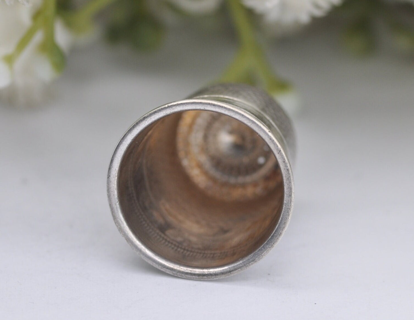 Vintage Sterling Silver Thimble - F&B | Foster and Bailey | 9 | Sewing | Accessory | Crafts | Detailed | Patterned | Silverware